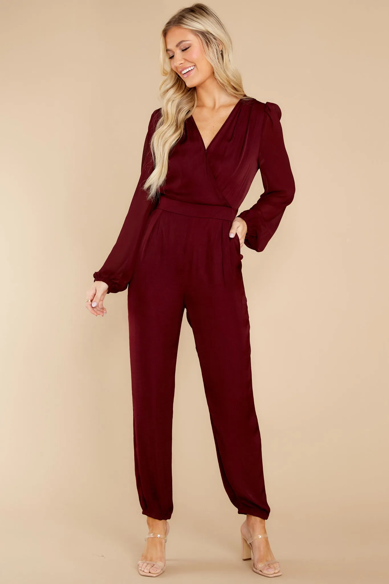 Next Level Class Merlot Jumpsuit