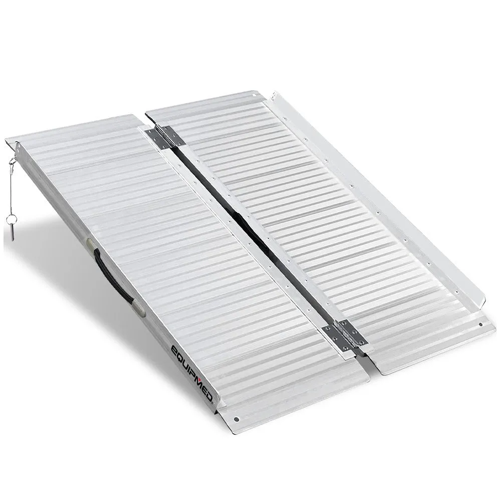 Non-Slip 91cm Folding Aluminium Wheelchair Ramp, 272kg Rated, Equipmed