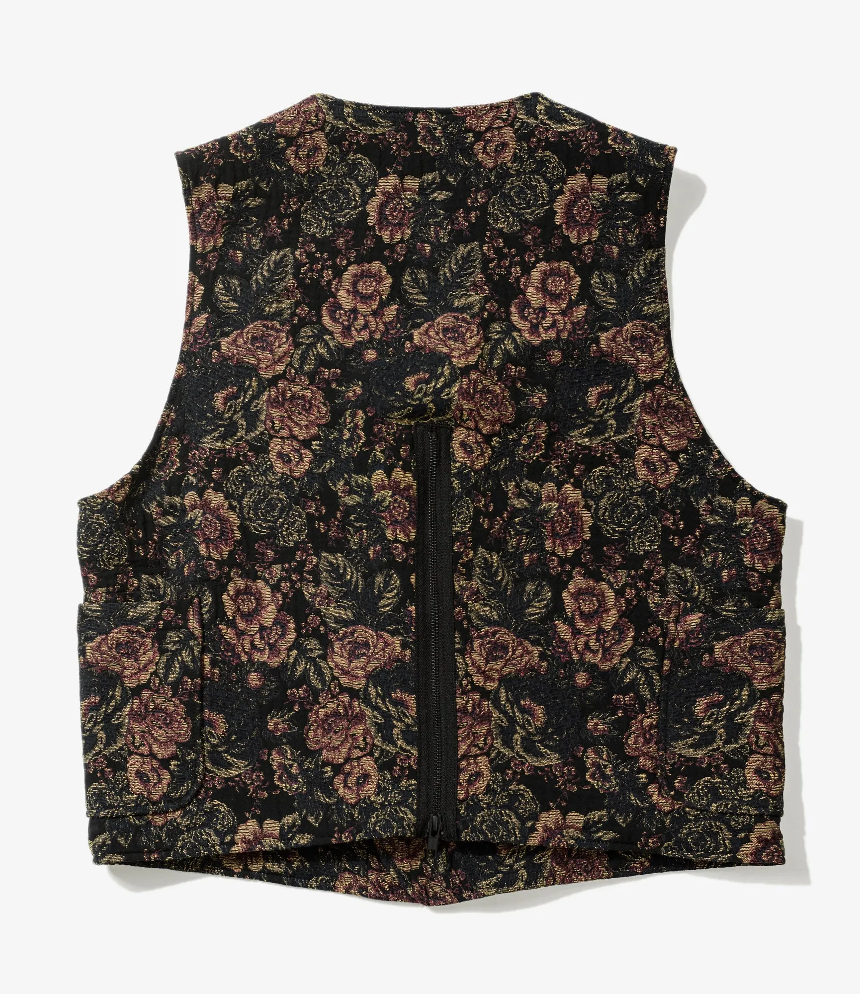 ODD Vest – Black/Gold Floral Jacquard Poly Cotton