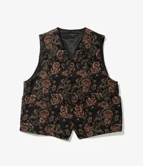 ODD Vest – Black/Gold Floral Jacquard Poly Cotton