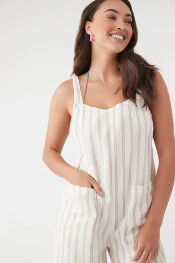 O'Neill Sid Stripe Jumpsuit-Winter White