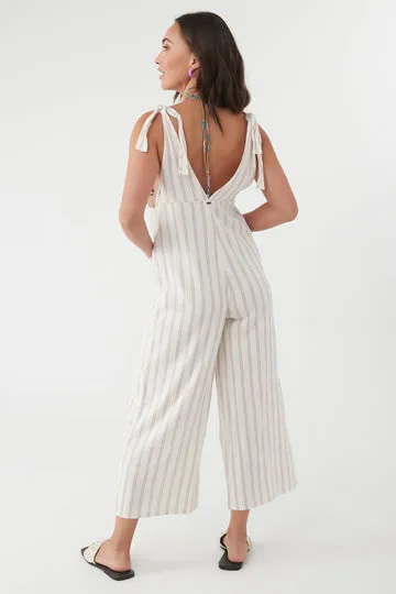 O'Neill Sid Stripe Jumpsuit-Winter White