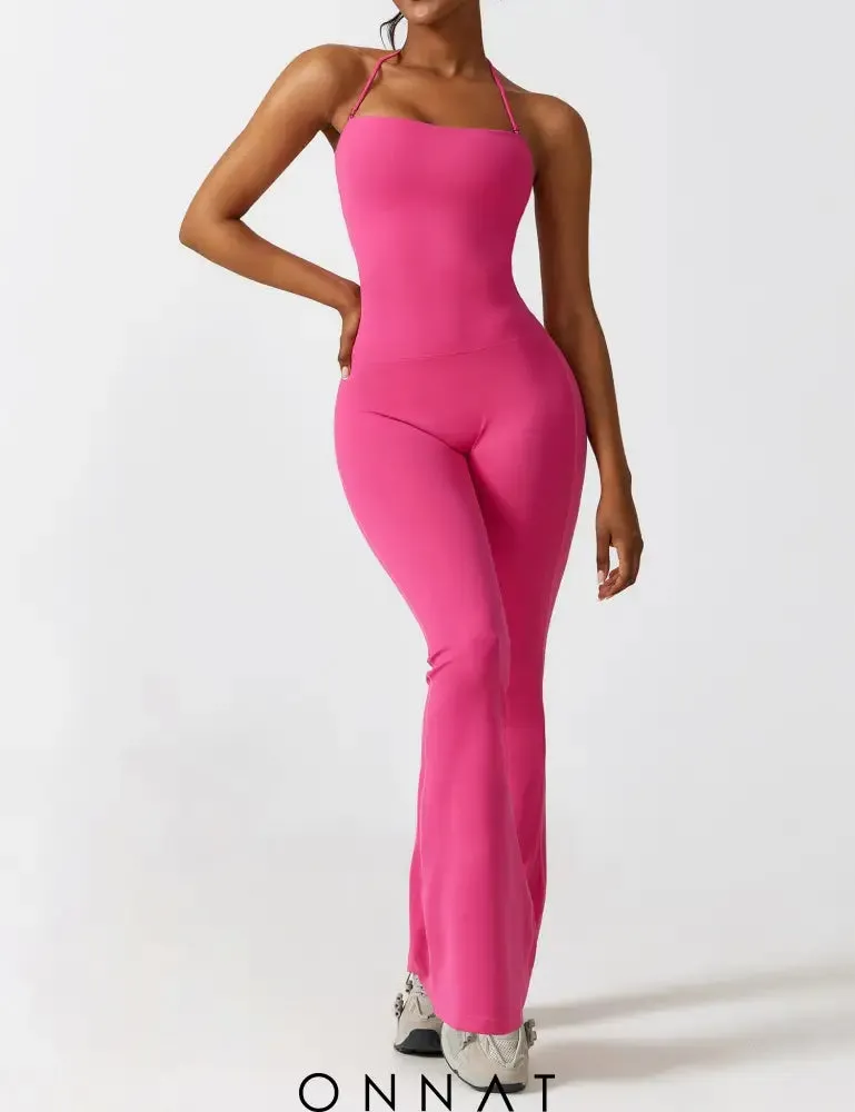 Onnat Halter Flared Jumpsuit