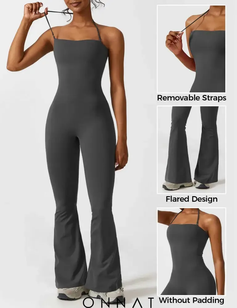 Onnat Halter Flared Jumpsuit