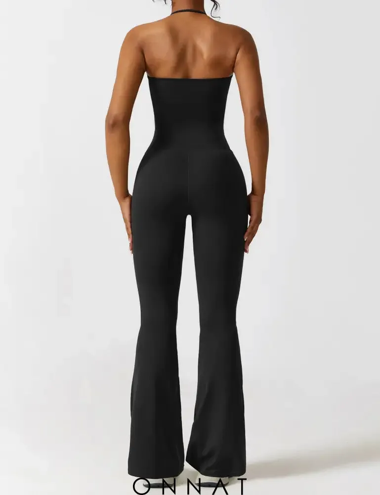 Onnat Halter Flared Jumpsuit