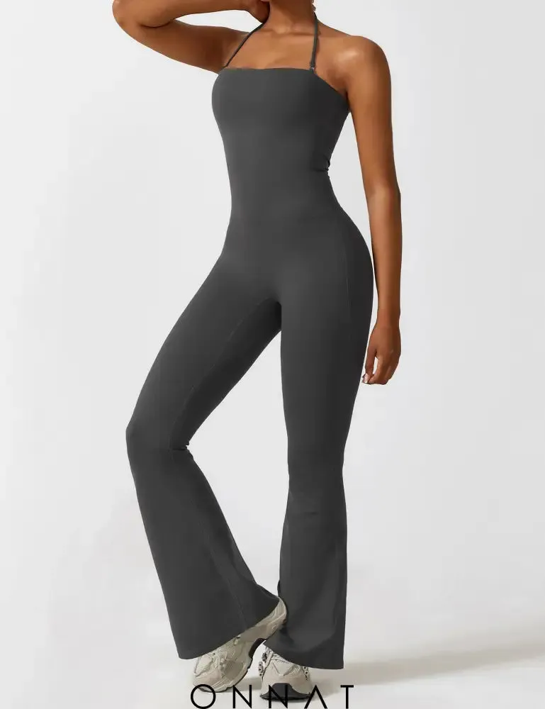 Onnat Halter Flared Jumpsuit