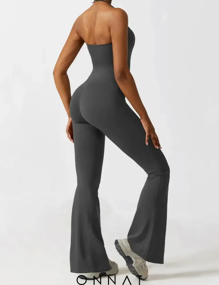 Onnat Halter Flared Jumpsuit