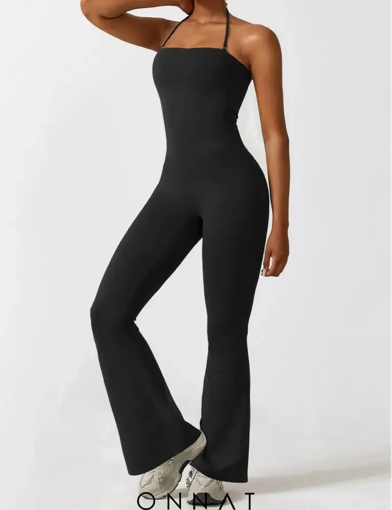 Onnat Halter Flared Jumpsuit