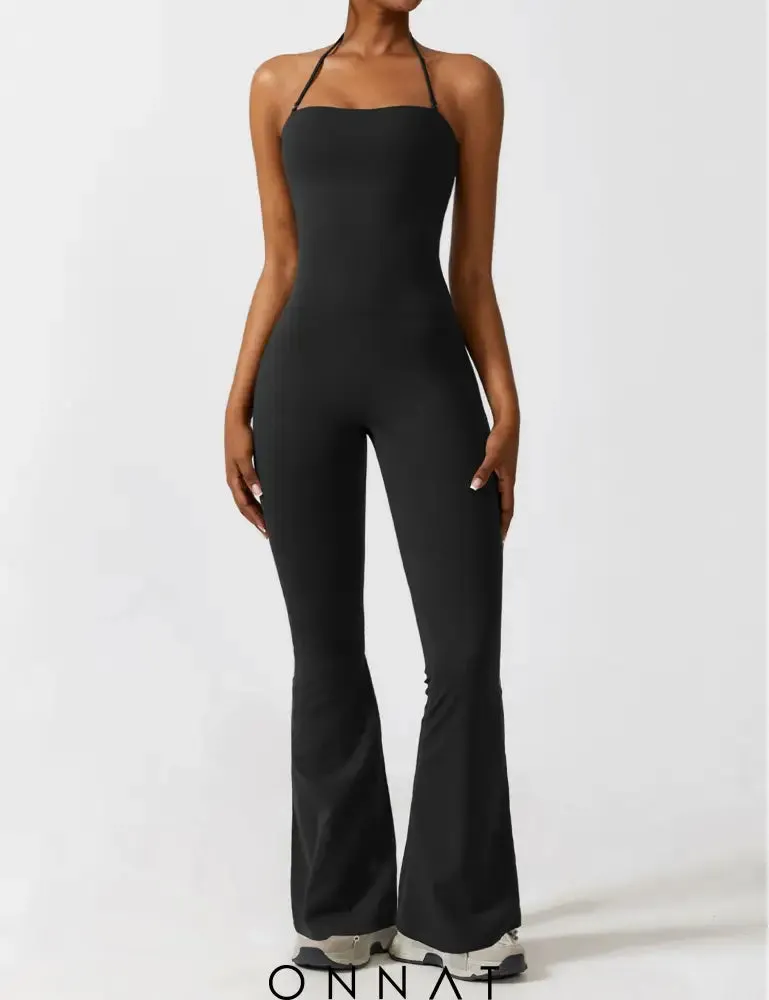 Onnat Halter Flared Jumpsuit