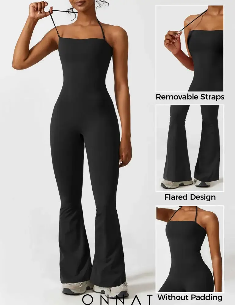 Onnat Halter Flared Jumpsuit