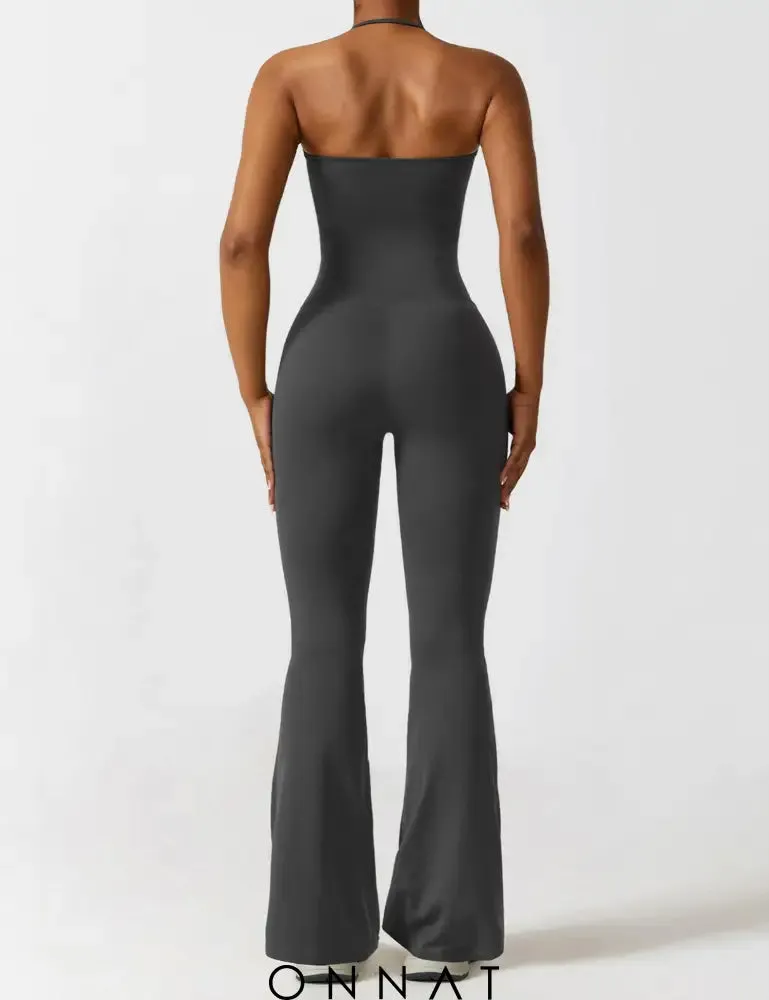 Onnat Halter Flared Jumpsuit