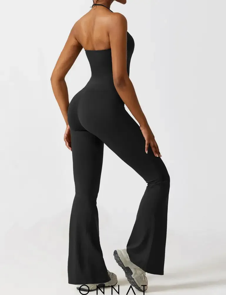 Onnat Halter Flared Jumpsuit