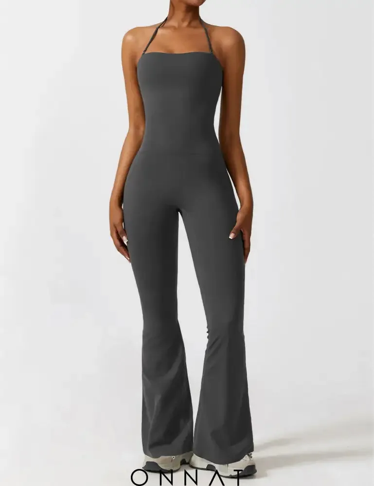 Onnat Halter Flared Jumpsuit