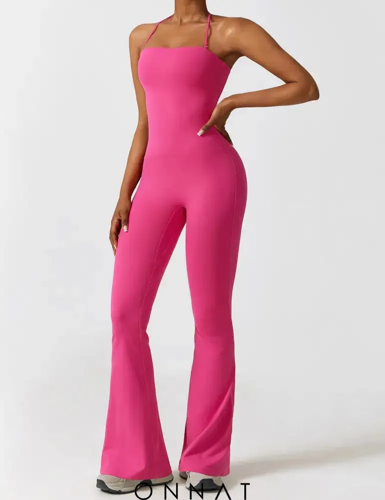 Onnat Halter Flared Jumpsuit