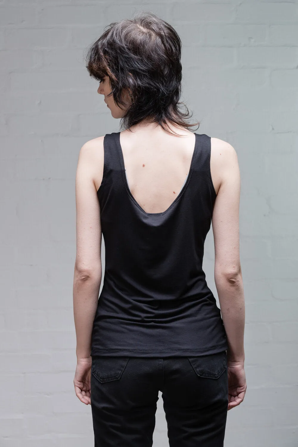 Organic Bamboo Vest in Black