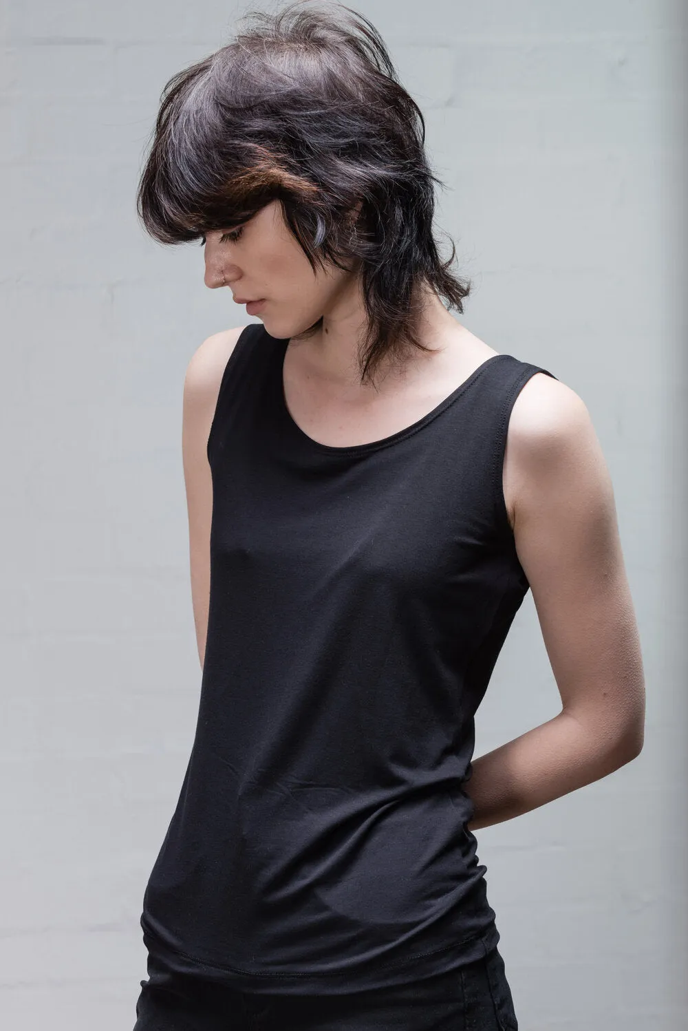 Organic Bamboo Vest in Black