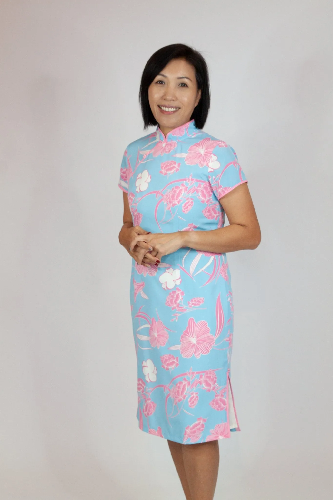 Oriental Floral Cheongsam Dress