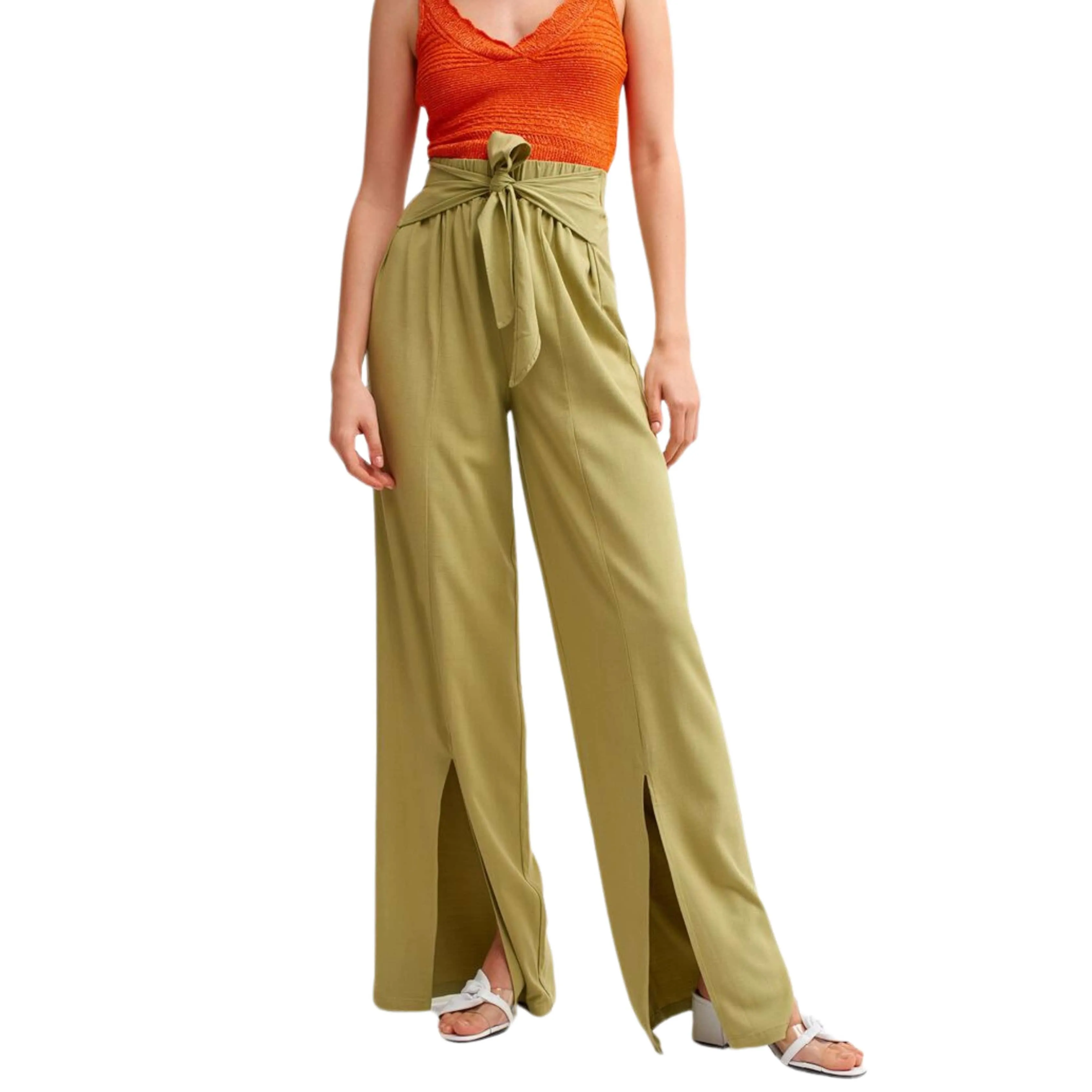 OXXO - Slit Detailed High Waist Pants