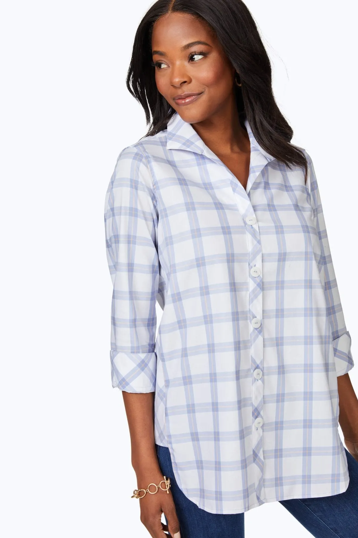 Pandora No Iron Breezy Plaid Tunic