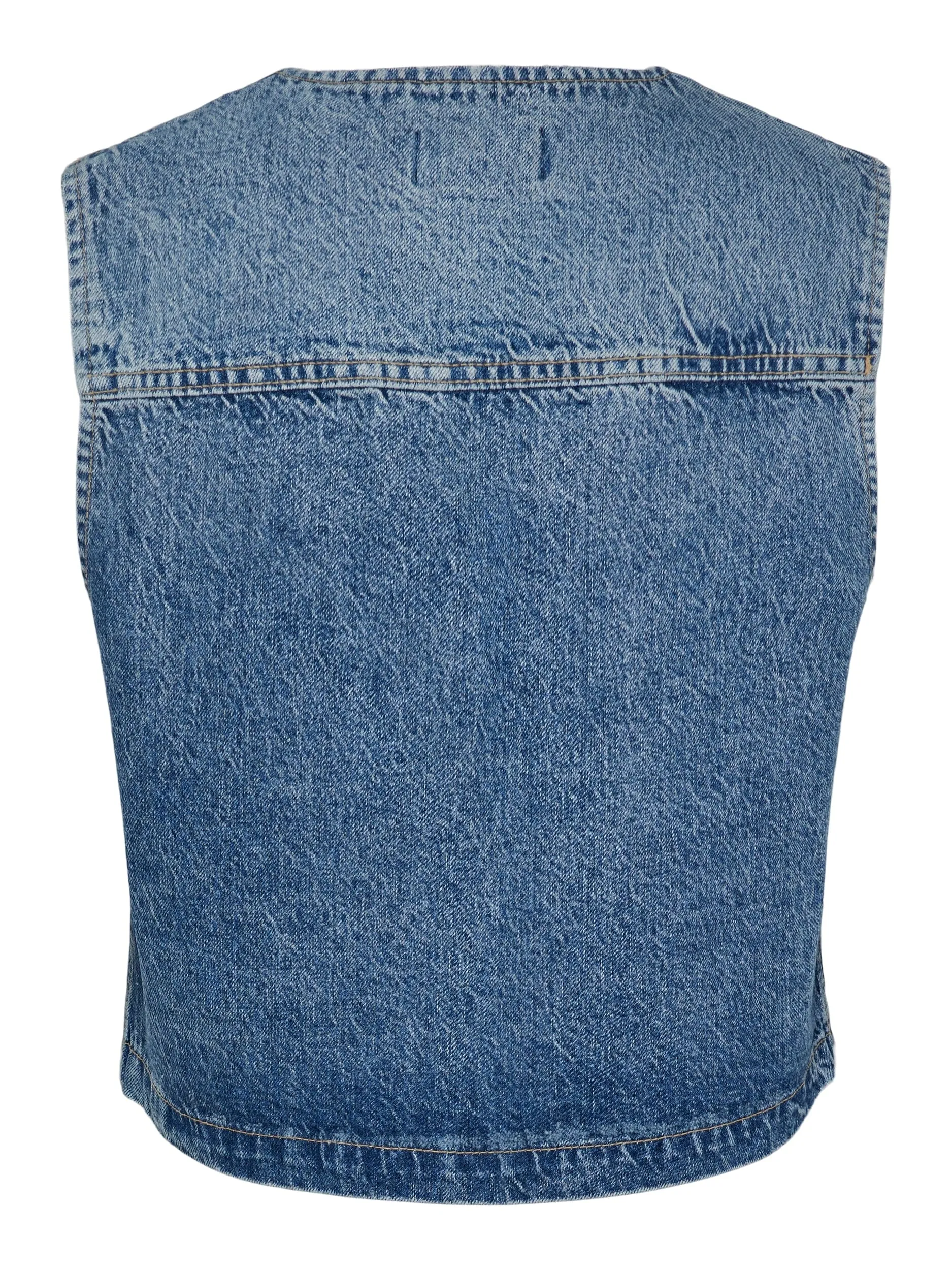 Pieces - Pcalma Denim Vest - 4560472 Medium Blue Denim