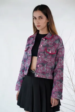 Pink Blossom Denim Jacket