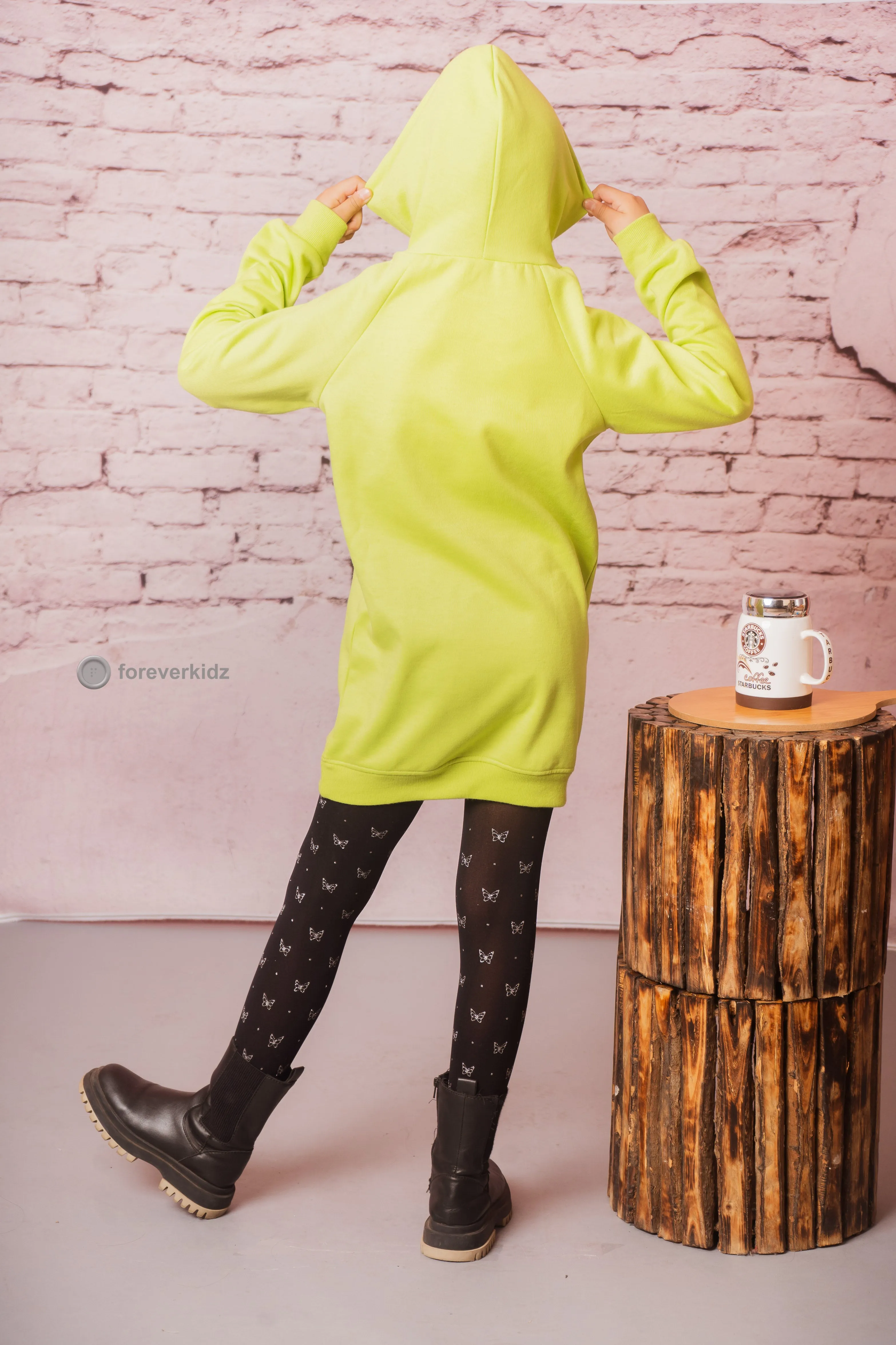 Rabbit Neon Hoodie Dress