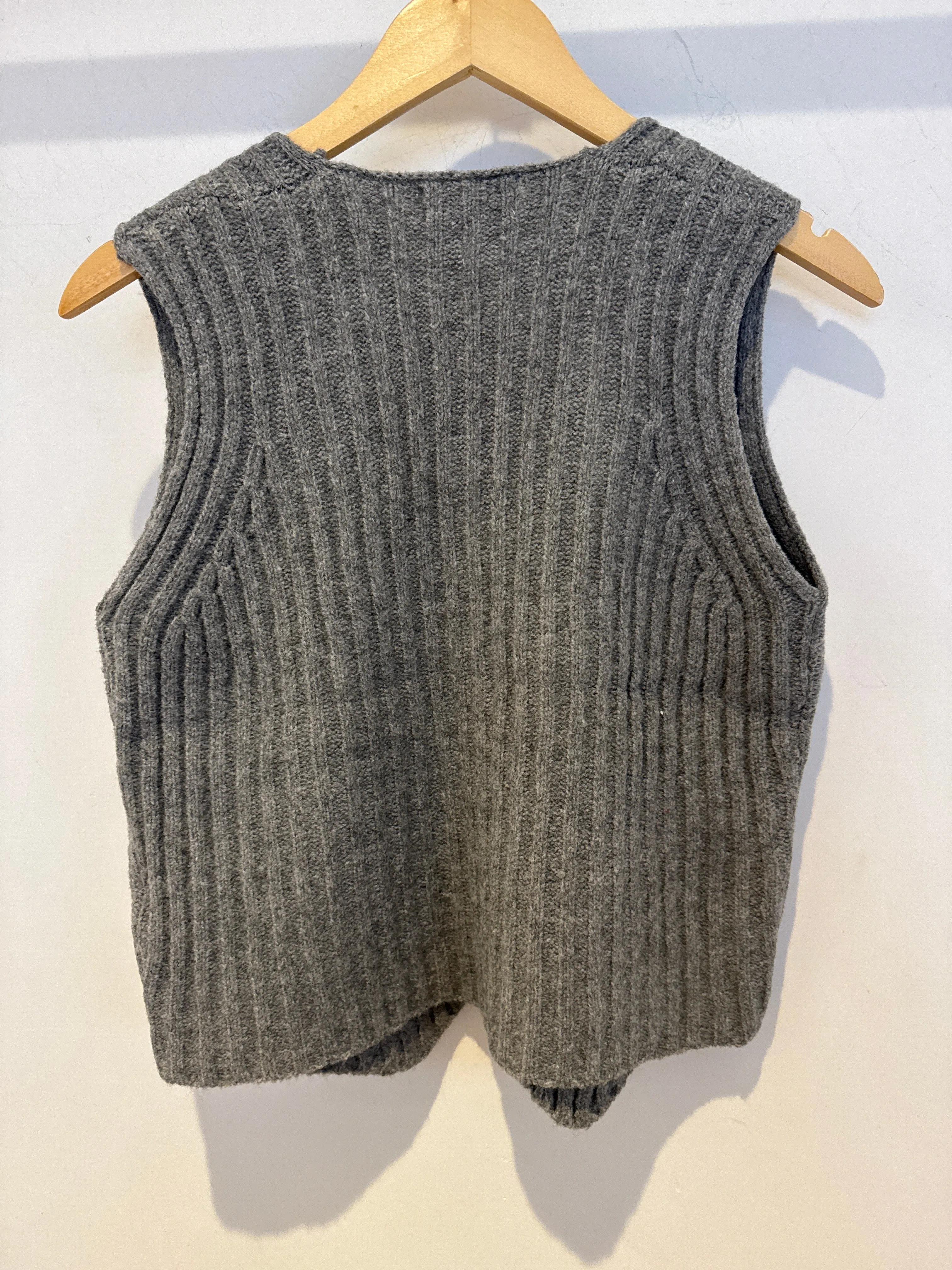 Rib Knit Button Up Sweater Vest