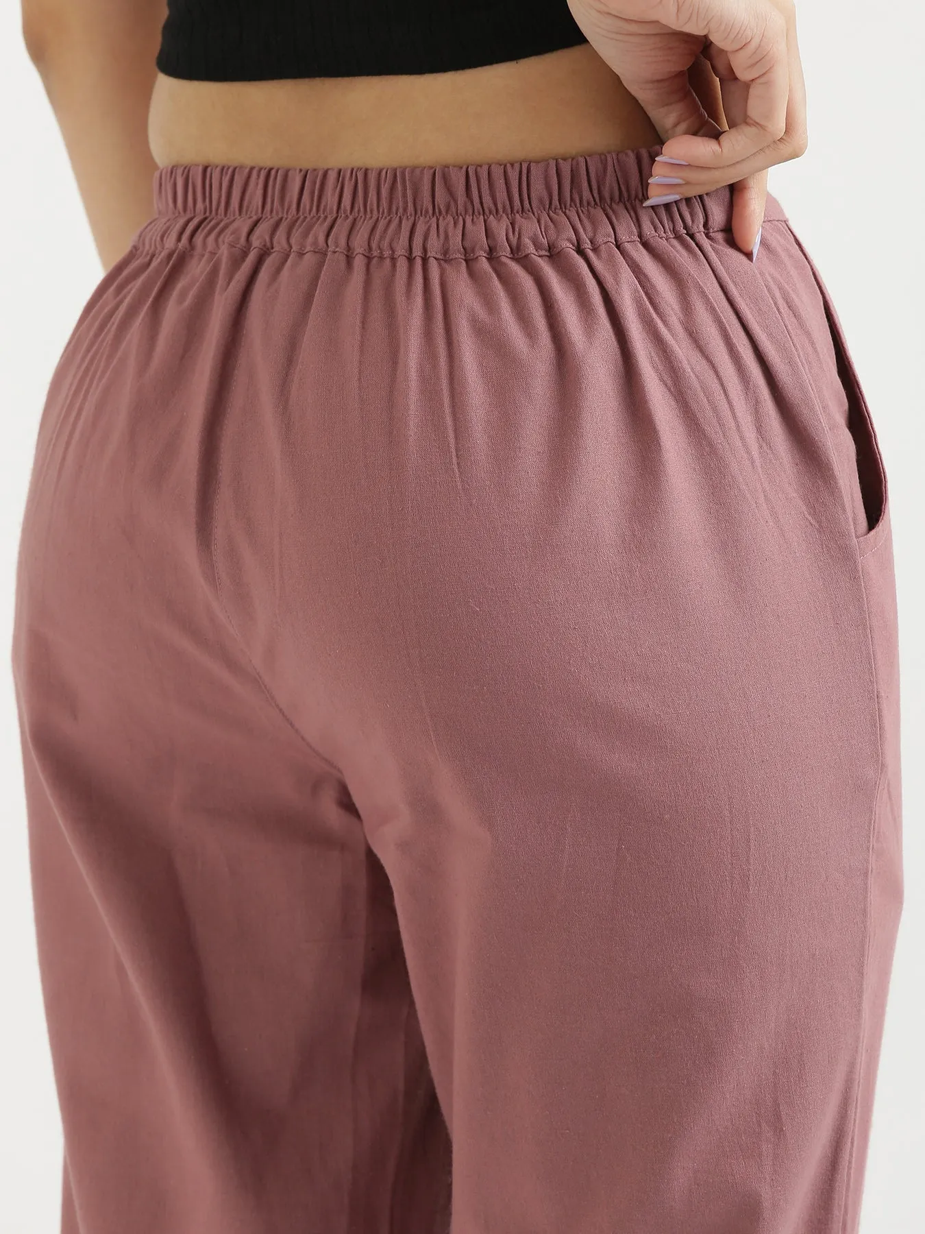 Rose Taupe Cotton Pant