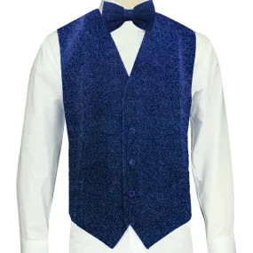 Royal Blue Sparkle Vest and Bowtie