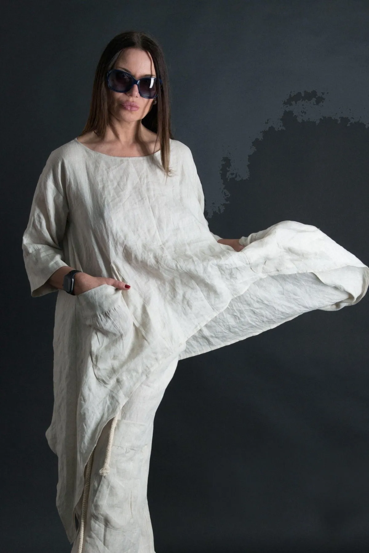 SABRINA Natural Linen Tunic