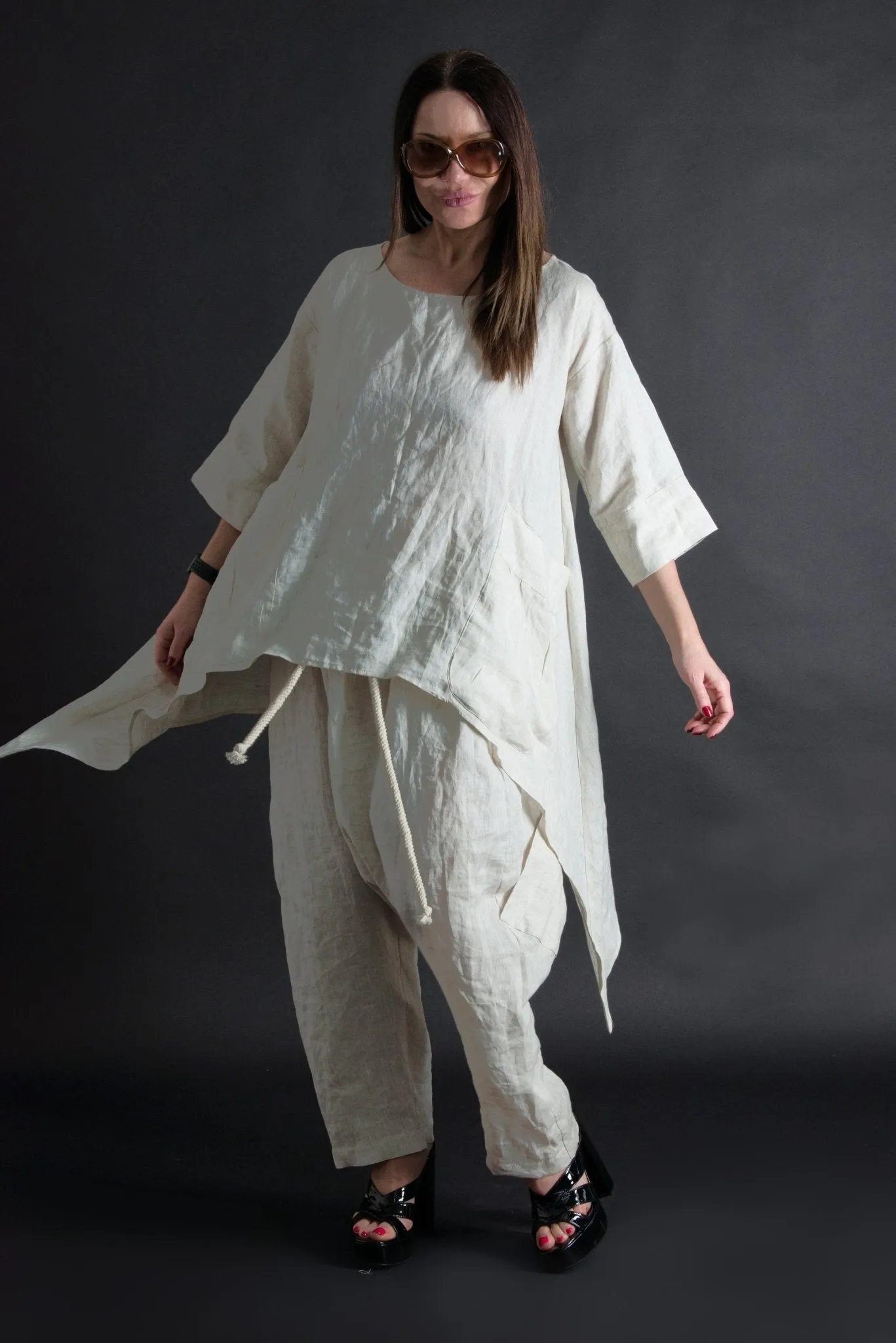 SABRINA Natural Linen Tunic