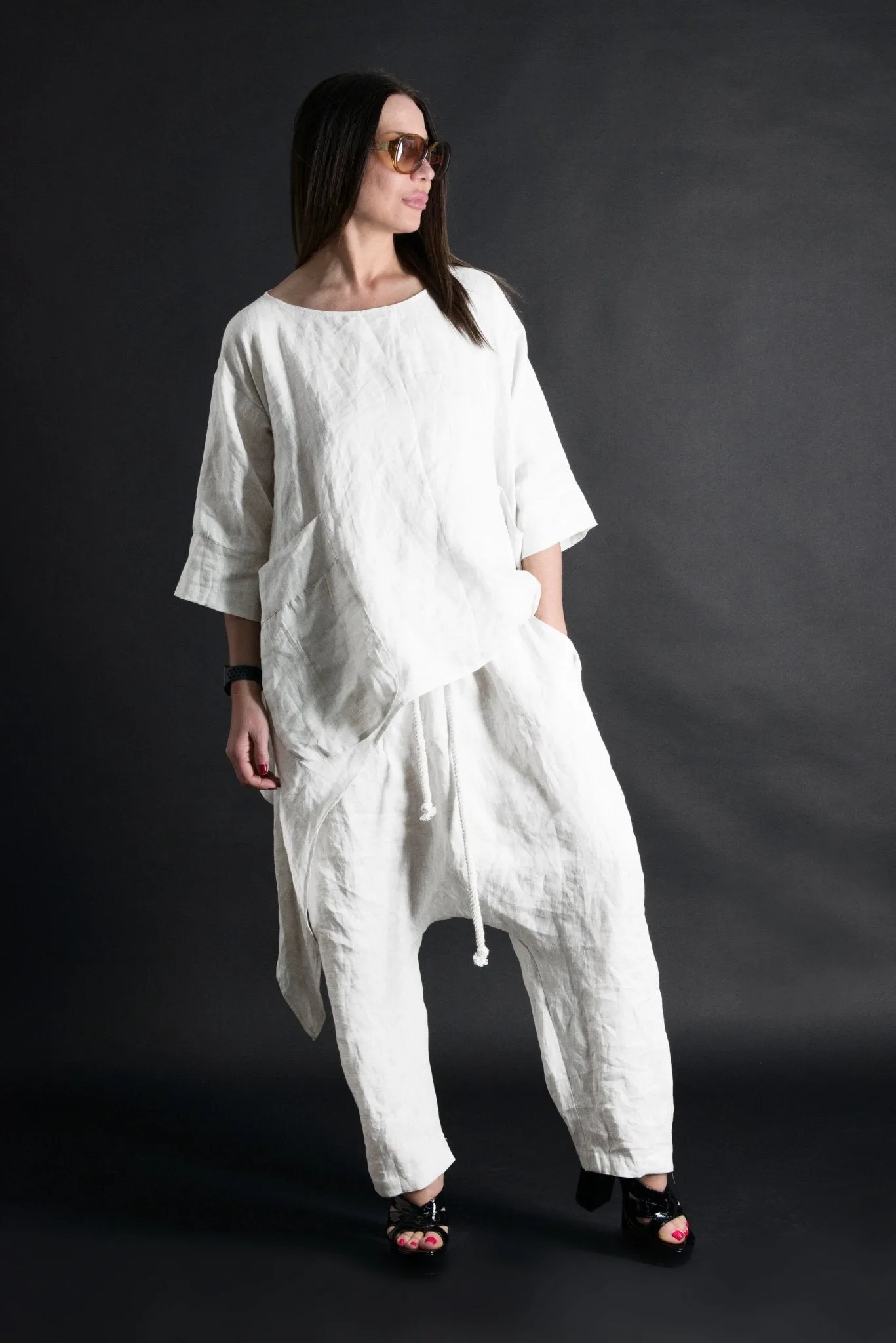 SABRINA Natural Linen Tunic