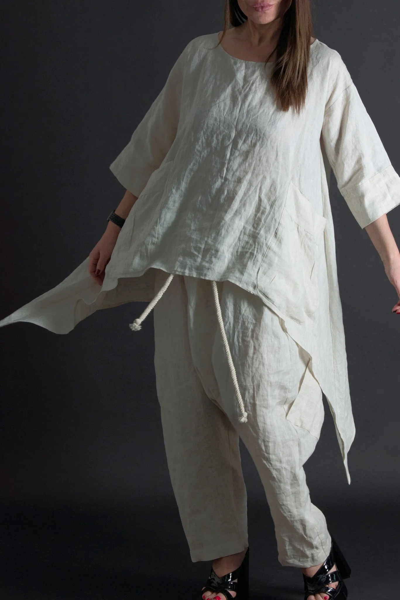 SABRINA Natural Linen Tunic