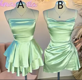 Sage Green Short Homecoming Dress Birthday Party Gown    fg6903