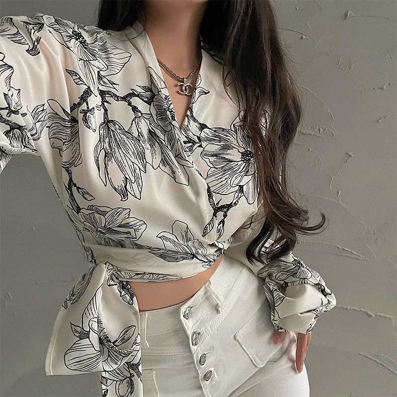 Selene Floral Print Long Sleeve Blouse