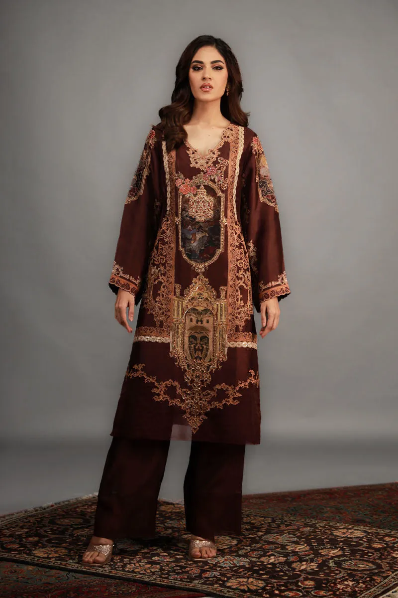 Shamaeel - TRE-12 - Sheesha Silk and Khaddi Silk - 3 Piece