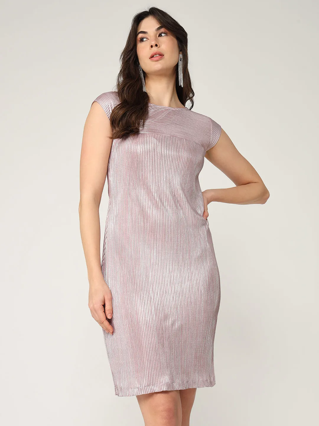 Shimmer Pleated Coctail Inspired Dress