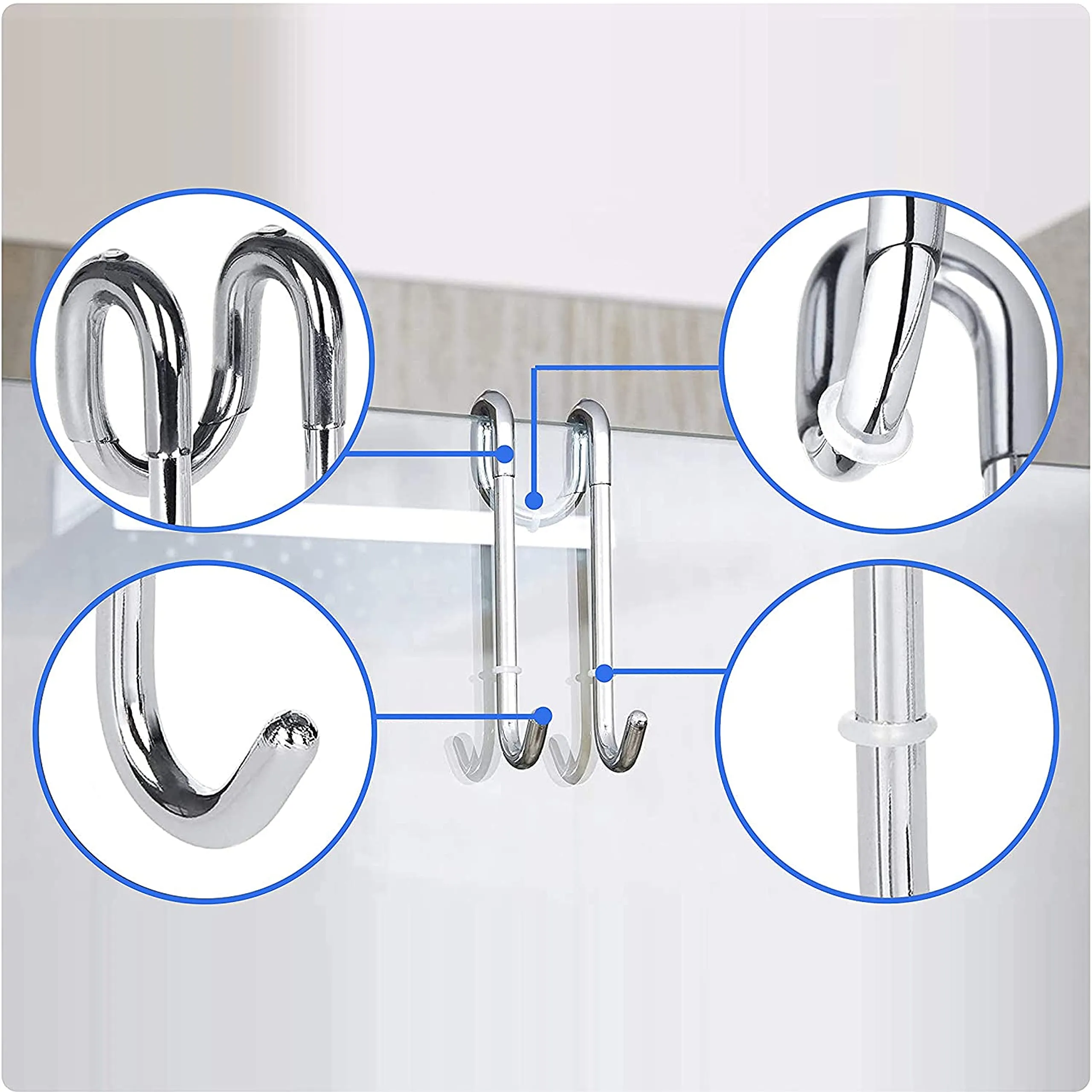 Shower Hooks Extra Quiet With Rubber Layer For Glass Shower Wall Shower Glass