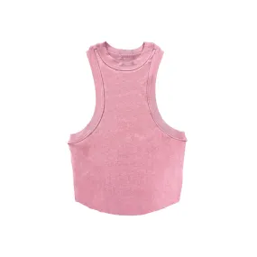 Side Boob Pink Mauve Tank Crop Top