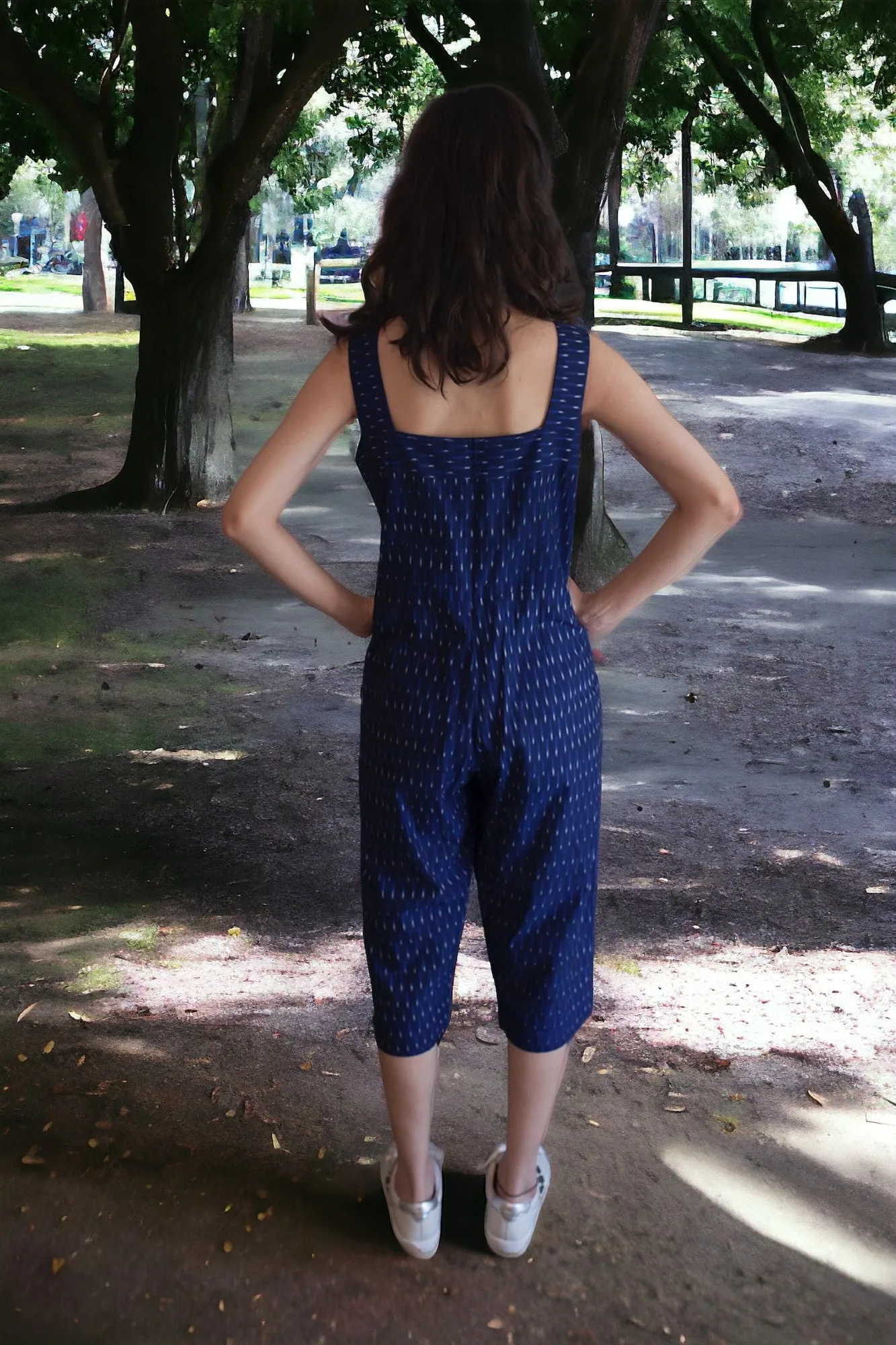 Side buttons Ikat Jumpsuit