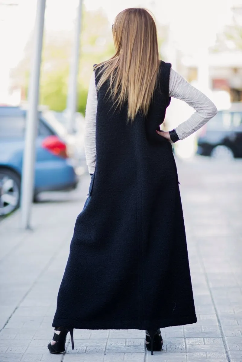 Sleeveless Long Wool Vest IRENE