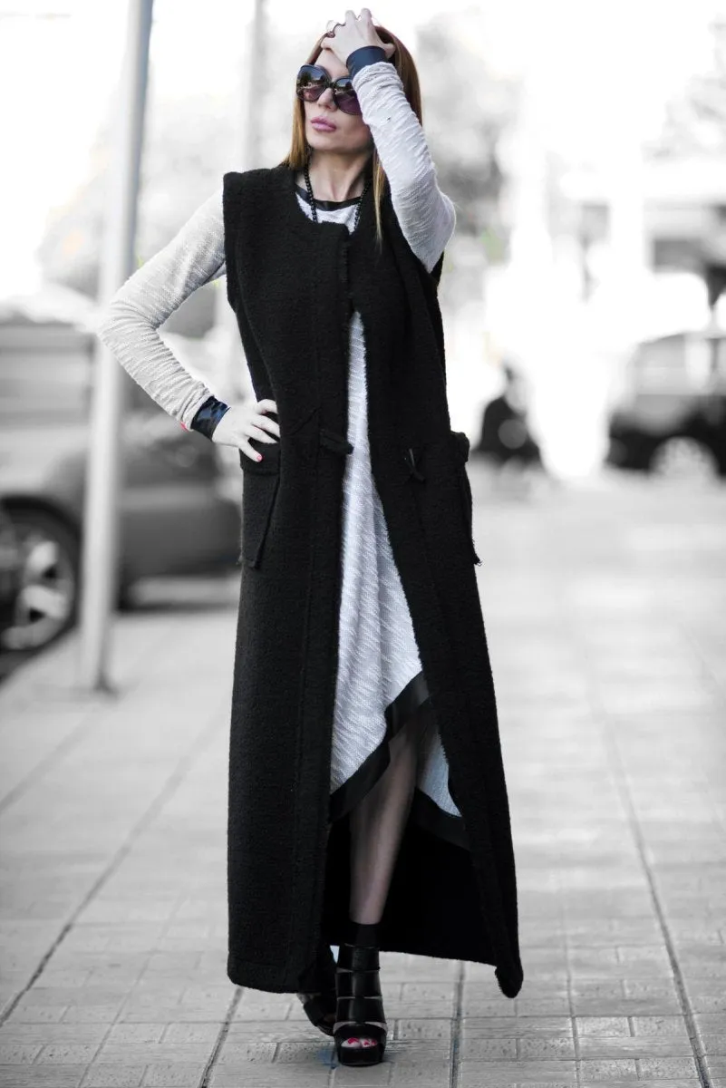 Sleeveless Long Wool Vest IRENE