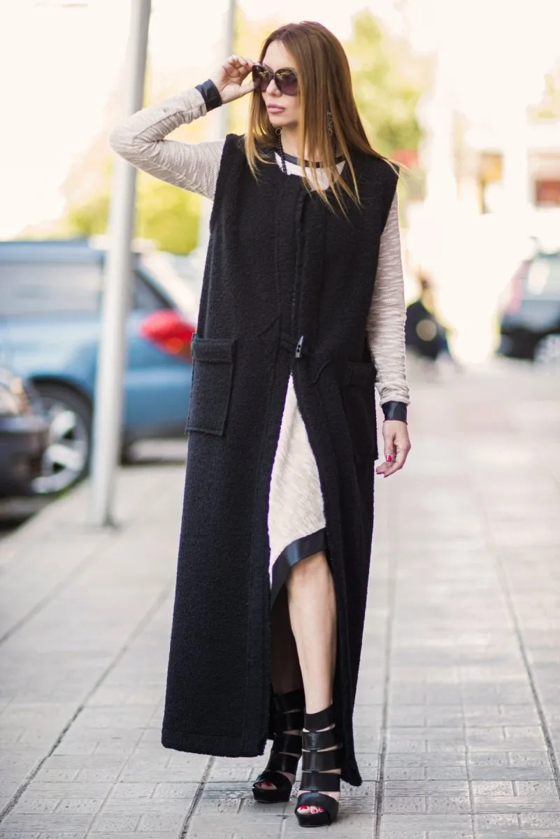 Sleeveless Long Wool Vest IRENE