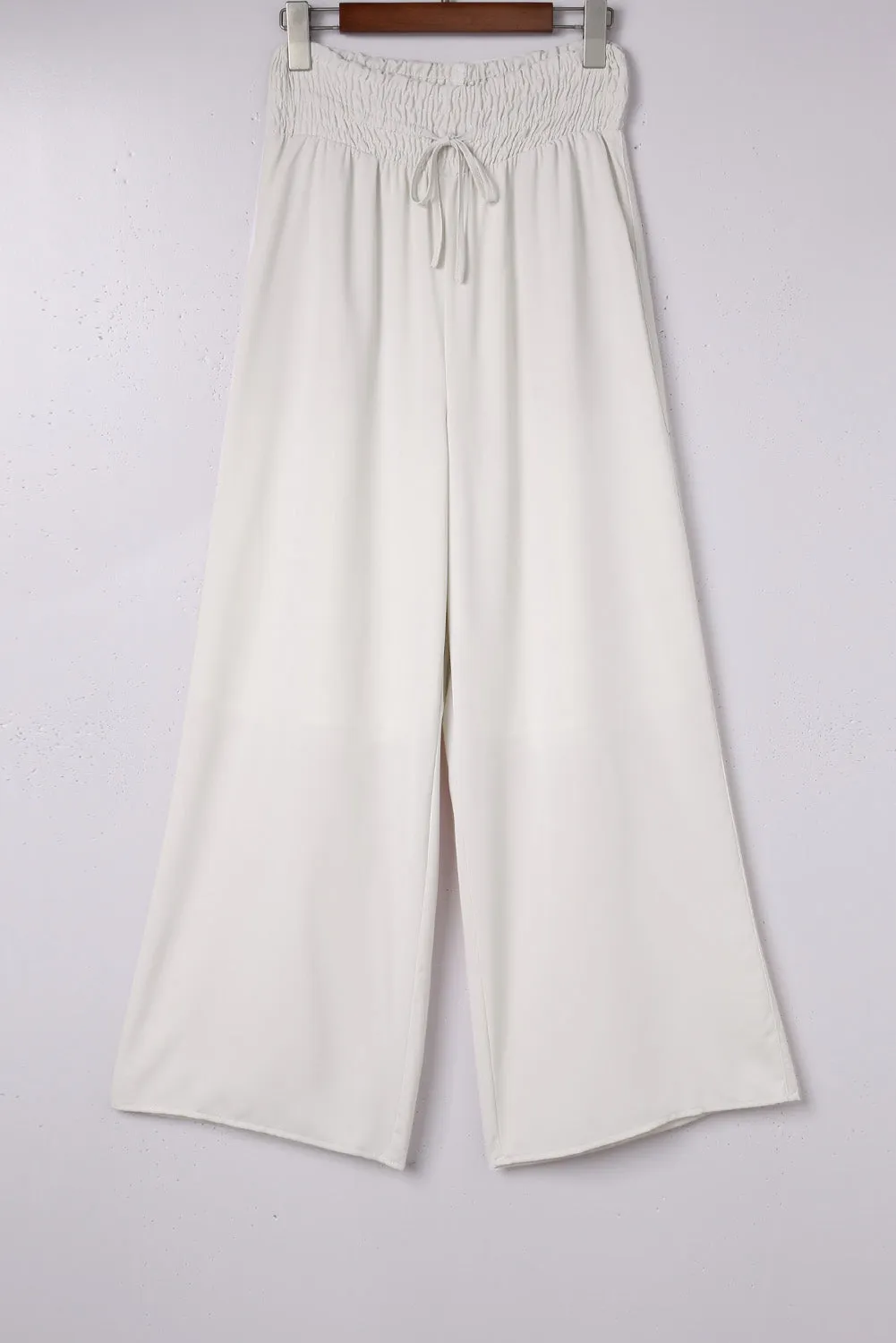 Smocked High Waist Wide Leg Pants