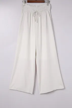 Smocked High Waist Wide Leg Pants