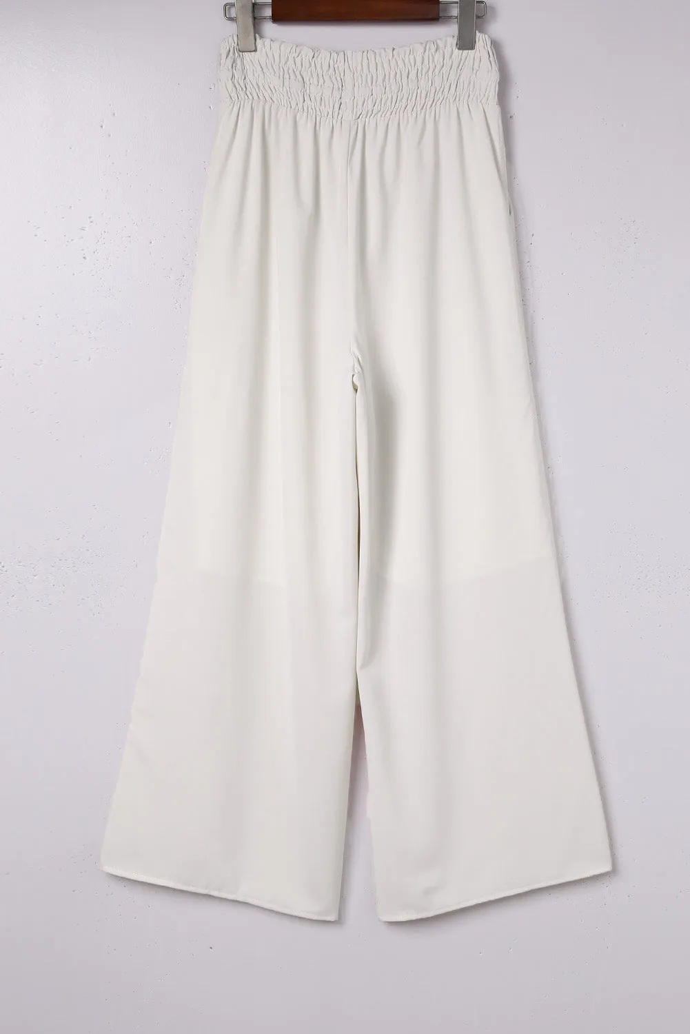 Smocked High Waist Wide Leg Pants