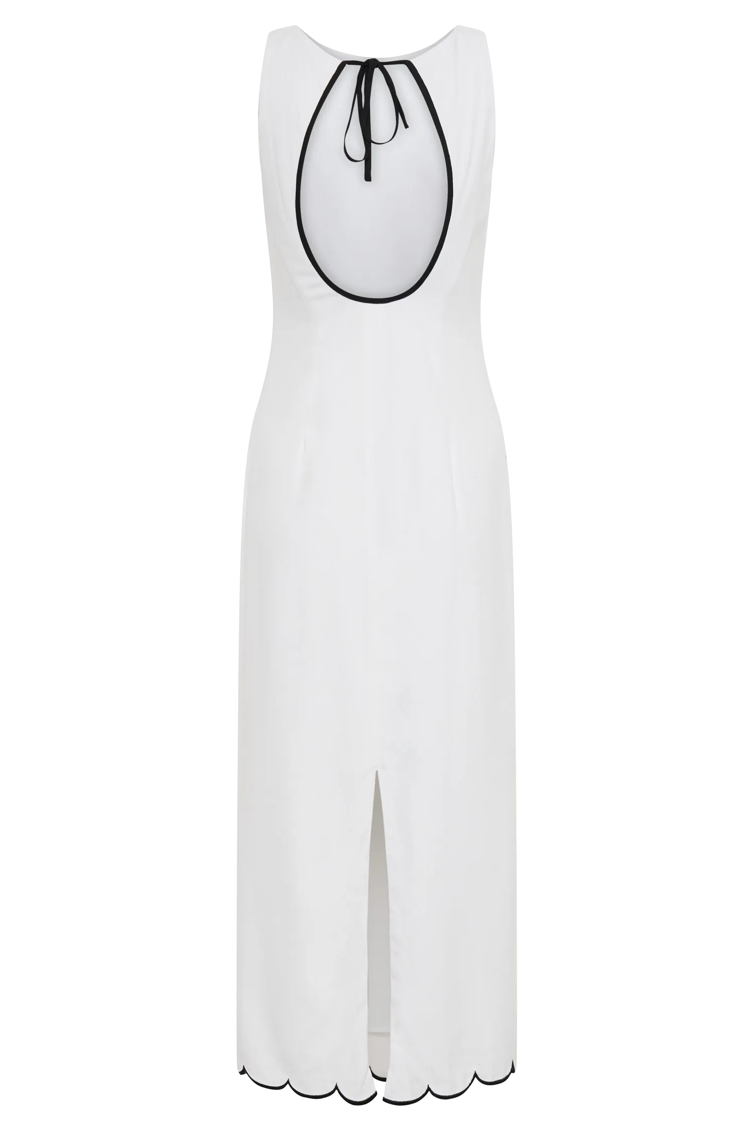 Sofiane Scalloped Linen Midi Dress - Ivory