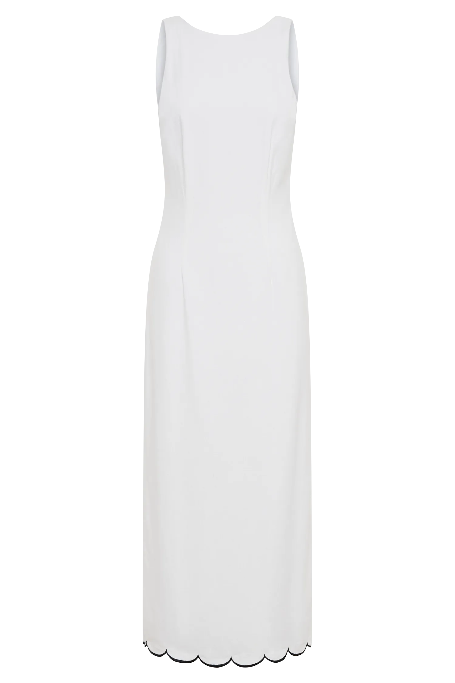 Sofiane Scalloped Linen Midi Dress - Ivory