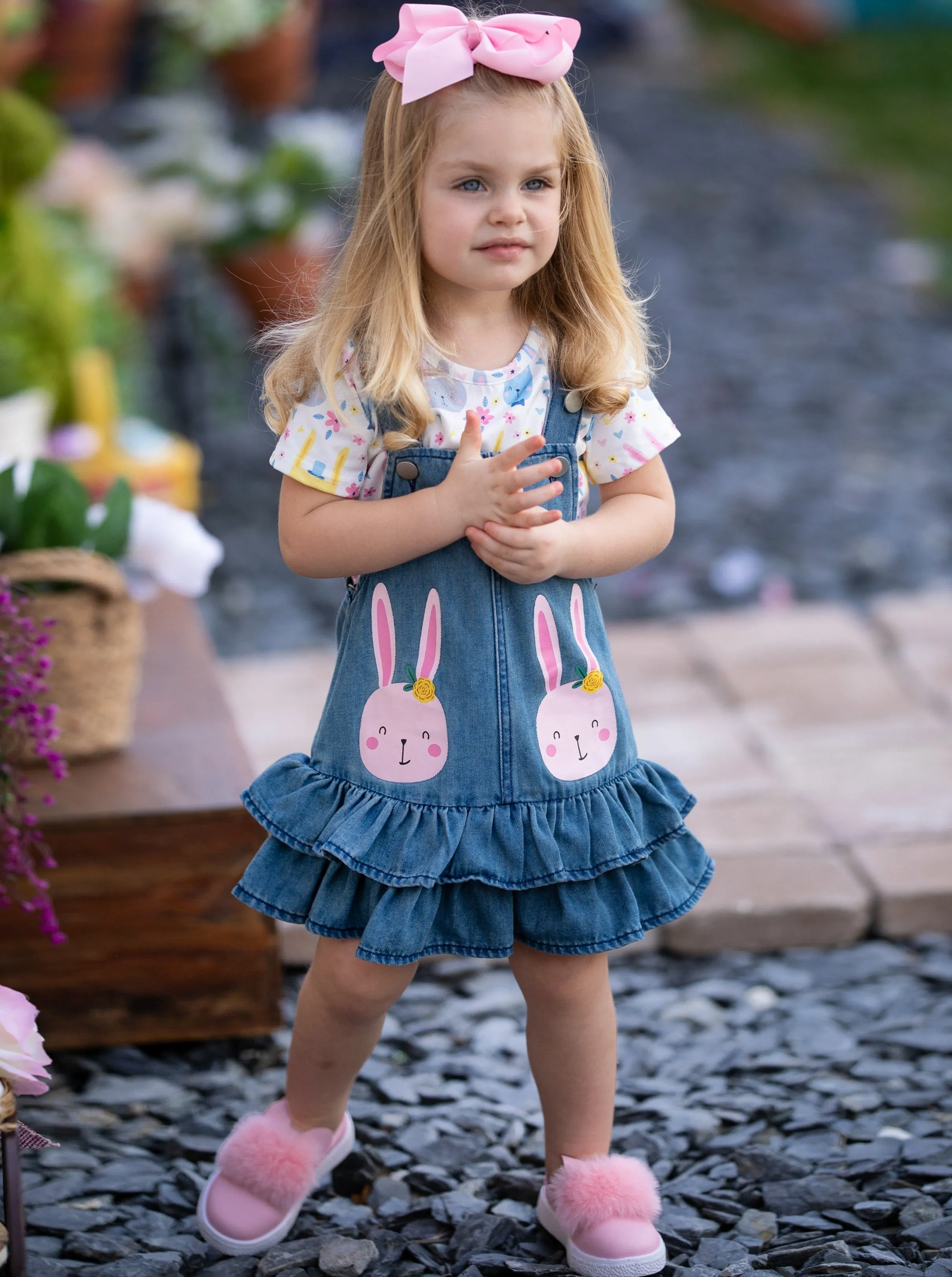 Some Bunny Special Denim Overall Dress Set