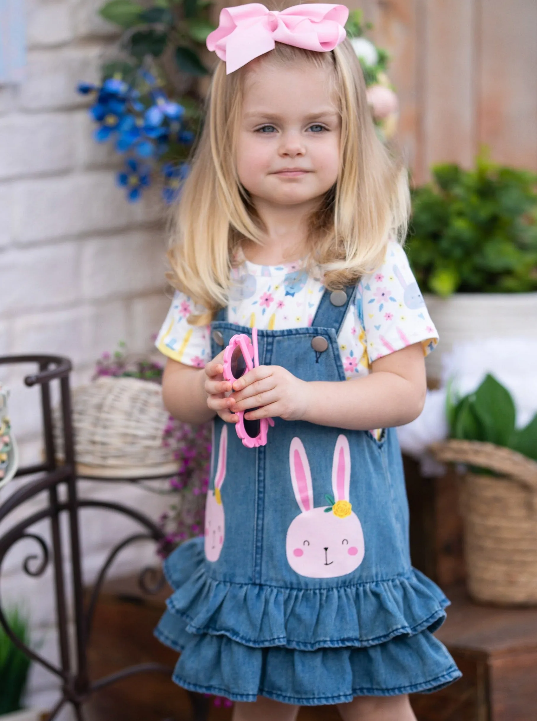 Some Bunny Special Denim Overall Dress Set